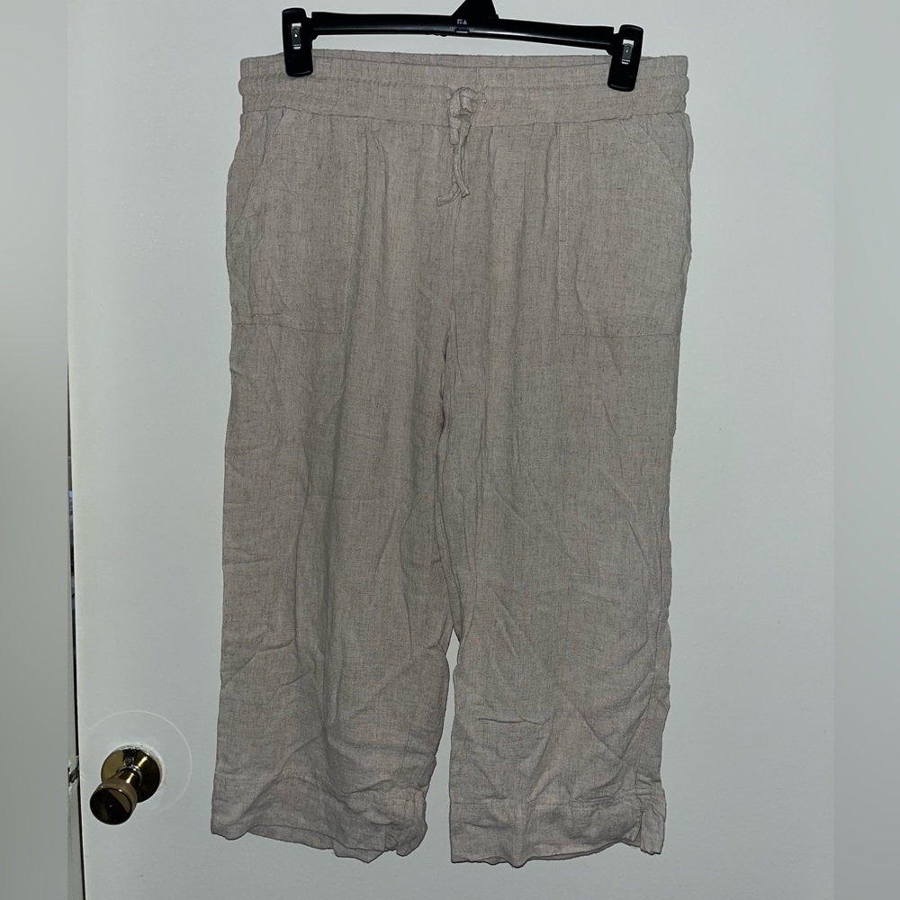 Flowy, cropped, Linen Pant